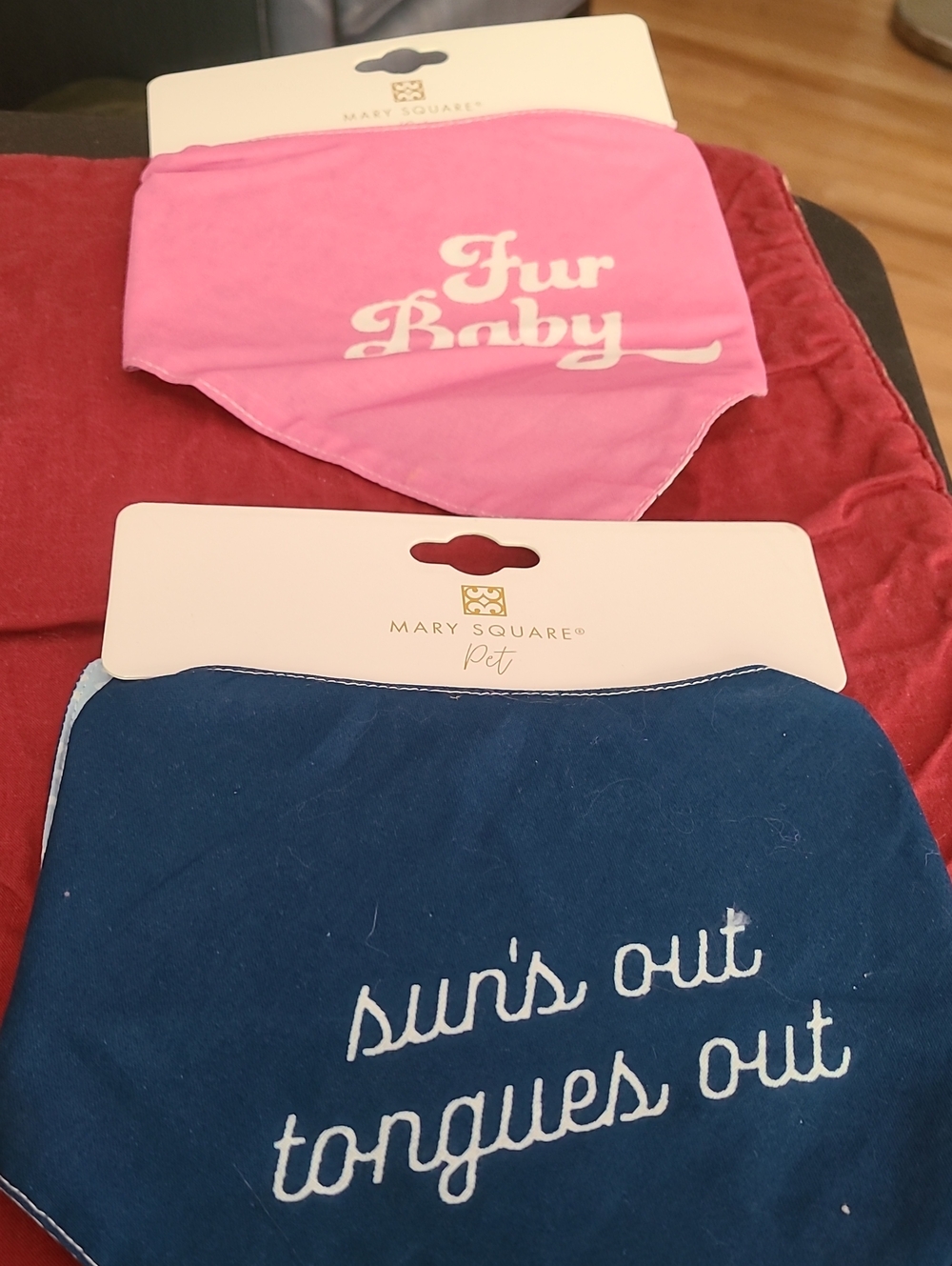 Mary Square Pet Pink 'Fur Baby' Bandanas